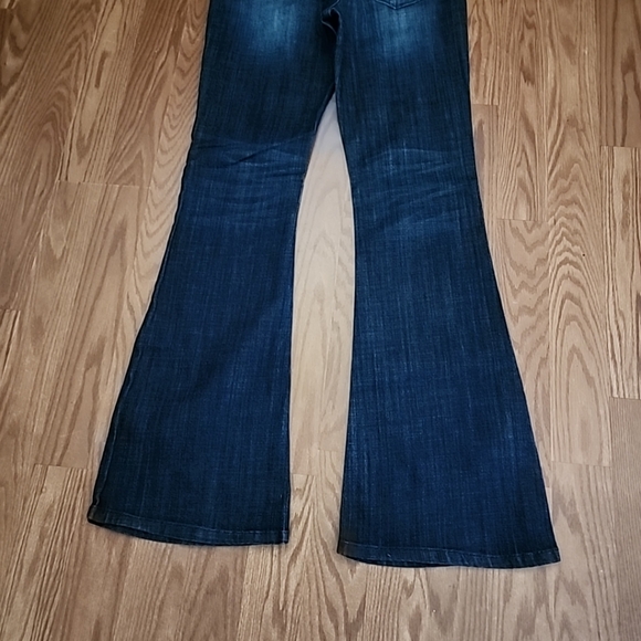 NWT Kan Can Dark Blue Denim Jeans Bellbottom‎ High Waisted - Picture 7 of 9
